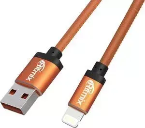 Кабель RITMIX USB – Lightning (Apple) RCC-425 Leather для зарядки и синхронизации Оплетка из экокожи, длина 1 метр. Ток: 2,5А.