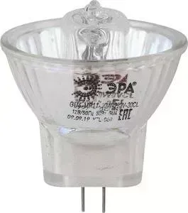 Лампа ЭРА галогенная GU4 50W 3000K прозрачная GU4-MR11-50W-12V-30CL Б0044749