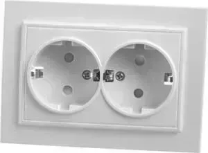 Розетка FERON двойная Stekker Эрна с/з 16A 250V белый PST16901401 39054