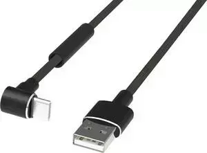 Кабель RITMIX USB – Type C c двигающейся муфтой - подставкой RCC-433 GAMING Black Коннектор 90 градусов, Тканевая оплетка + металлический корпус, 2А ,