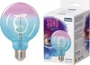 Лампа UNIEL светодиодная филаментная (UL-00005892) E27 4W 2250K синяя LED-SF01-4W/Soho/E27/CW BLue/Wine GLS77TR