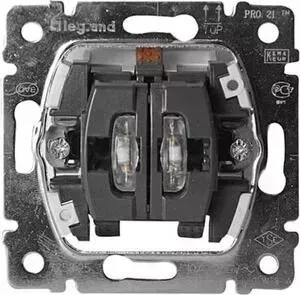 Выключатель Legrand двухклавишный Galea Life 10A 250V с подсветкой 775825