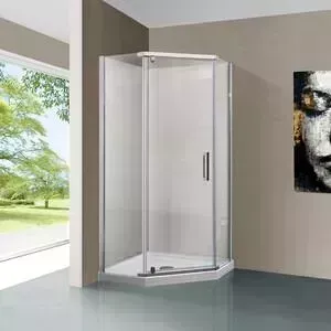 Душевой уголок Vincea Stresa VSP-1S 100x100 с поддоном, профиль хром, стекло прозрачное