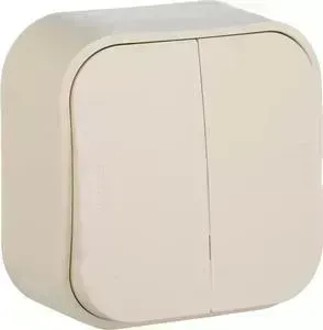 Переключатель Legrand двухклавишный на 2 направления Quteo 10A 250V слоновая кость 782236