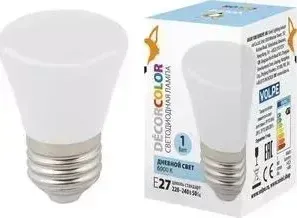 Лампа VOLPE декоративная светодиодная (UL-00005804) E27 1W 6000K матовая LED-D45-1W/6000K/E27/FR/C BELL