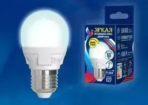 Светодиодная диммируемая лампа UNIEL LED-G45 7W/4000K/E27/FR/DIM PLP01WH