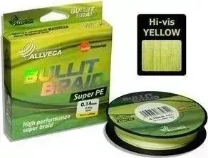 Леска рыболовная Allvega Bullit Braid 135м 0,12 (желтый)