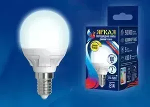 Светодиодная диммируемая лампа UNIEL LED-G45 7W/4000K/E14/FR/DIM PLP01WH