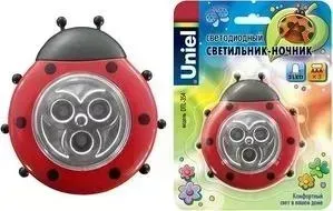 Светильник UNIEL DTL-354 Божья Коровка Red/3LED/3AAA