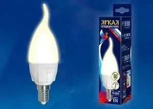 Светодиодная лампа UNIEL LED-CW37 7W/WW/E14/FR PLP01WH