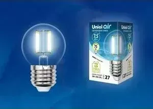 Филаментная светодиодная лампа UNIEL LED-G45-7,5W/NW/E27/CL GLA01TR