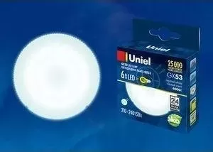 Светодиодная лампа UNIEL LED-GX53-6W/NW/GX53/FR PLZ01WH
