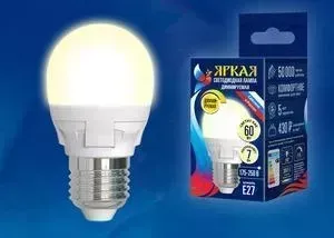 Светодиодная диммируемая лампа UNIEL LED-G45 7W/3000K/E27/FR/DIM PLP01WH