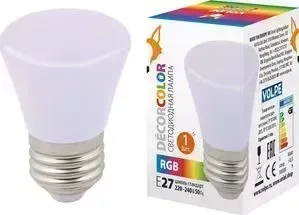 Декоративная светодиодная лампа VOLPE LED-D45-1W/RGB/E27/FR/C BELL