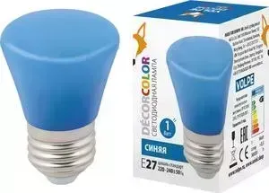 Декоративная светодиодная лампа VOLPE LED-D45-1W/BLUE/E27/FR/C BELL