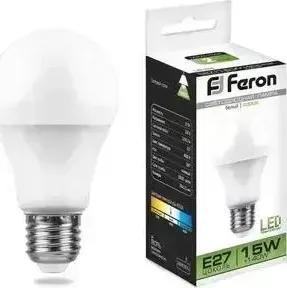 Лампа светодиодная FERON LB-94 25629 E27 15W 4000K Шар Матовая