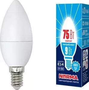 Светодиодная лампа VOLPE LED-C37-9W/NW/E14/FR/NR