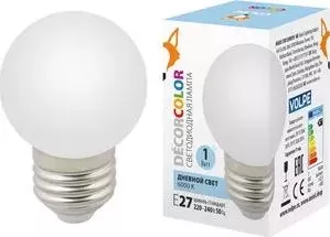 Декоративная светодиодная лампа VOLPE LED-G45-1W/6000K/E27/FR/C