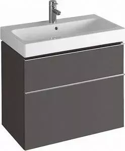 Тумба с раковиной Geberit с Icon 75 платиновый глянец (841376000, 124075000)