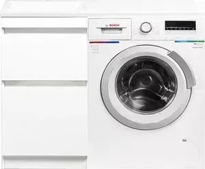 Стиральная машина BOSCH с тумбой и раковиной Serie 6 WLL24266OE Даллас 110 белая, напольная левая с и 6