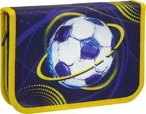 Пенал BERLINGO 1 отделение Football, дополнительная откидная секция, полиэстер