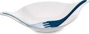 Салатница с приборами Koziol с 3 л бело-синяя Leaf L+ (3692409)