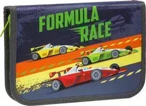 Пенал BERLINGO 1 отделение Formula race, доп. откидная секция, с наполнением, полиэстер
