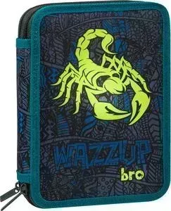 Пенал BERLINGO 2 отделения Wazzup, Bro?, полиэстер