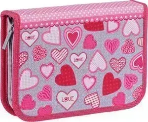 Пенал BERLINGO 1 отделение Sweet love, две откидные секции, полиэстер