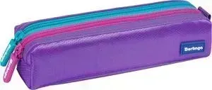 Пенал BERLINGO Color, 2 отделения, фиолетовый полиэстер
