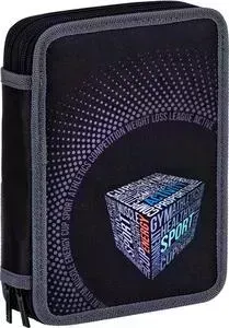 Пенал BERLINGO 2 отделения Cube, полиэстер