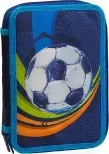 Пенал BERLINGO 2 отделения Football, полиэстер