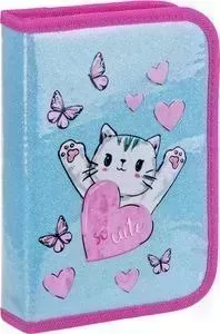Пенал BERLINGO 1 отделение Kitty, дополнительная откидная секция, ПВХ