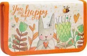 Пенал Спейс 1 отделение Happy rabbit, ламинация