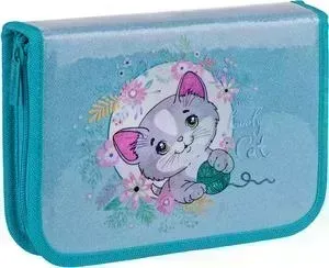 Пенал BERLINGO 1 отделение Cutey Kitty, доп. откидная секция, с наполнением, ПВХ