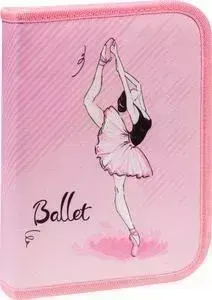 Пенал BERLINGO 1 отделение Ballet, доп. откидная секция, с наполнением, полиэстер