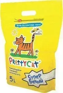 Наполнитель PrettyCat Супер белый комкующийся с ароматом ванили для кошек 5л