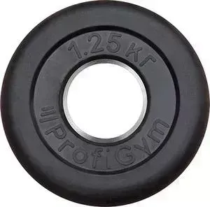 Диск обрезиненный ProfiGym d 51 мм чёрный 1,25 кг