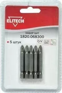 Набор бит ELITECH 5 шт PH2x50 мм (1820. 068300)