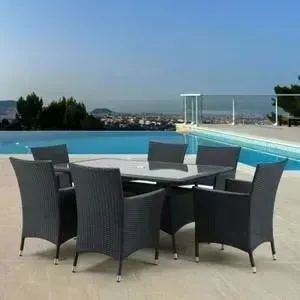 Комплект мебели Afina garden из искусственного ротанга AFM-170S/Y189D black 6Pcs (6+1)