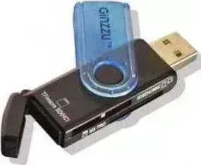 Картридер GINZZU GR-412B black Blue