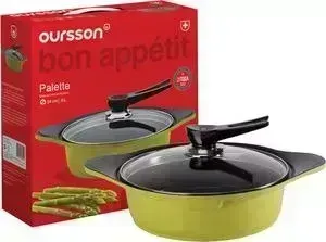 Сотейник Oursson с крышкой d 24 см Pallete Anionic Ceramic (PS2402C/GA)
