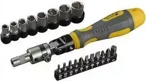 Набор STAYER отвертка Max-Grip Cr-V реверсивно-рычажная 20 предметов (2585-H20 G)
