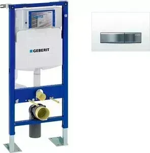 Инсталляция для унитаза Geberit Duofix Sigma50 с клавишей белый/хром, усиленная (111.333.00.5, 115.788.11.5)