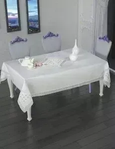 Скатерть Ayova Сусме 160х220 с камушками (5315 кремовый)