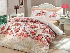 Комплект постельного белья Hobby home collection Семейный, ранфорс, Felicita, розовый (1501000225)