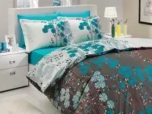 Комплект постельного белья Hobby home collection 2-х сп, поплин, Ventura, бирюзовый (1501000711)