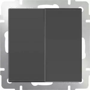 Выключатель двухклавишный проходной Werkel серо-коричневый WL07-SW-2G-2W