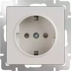 Розетка с заземлением и шторками Werkel слоновая кость WL03-SKGS-01-IP44-ivory