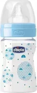 Бутылочка CHICCO Well-being Boy 0 мес.+, сил. соска, ср. поток, РР, 150 мл 310205112